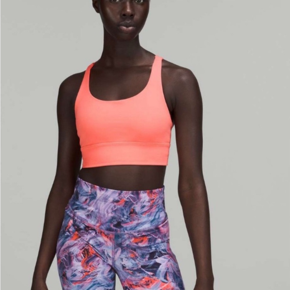 Lululemon Energy Longline Sports Bra - Raspberry Cream size 2